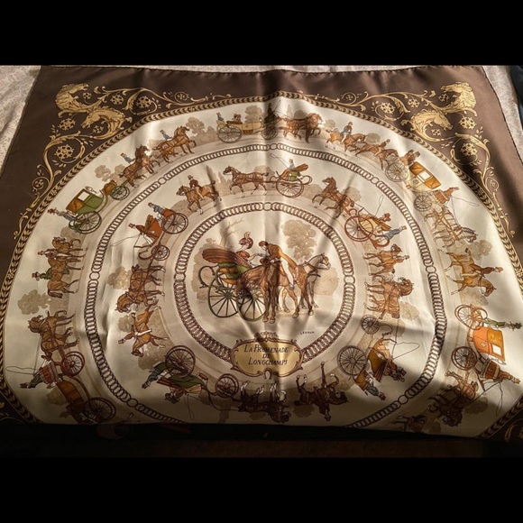 Hermes Scarf La Promenade De Longchamps Ledoux - Picture 6 of 7